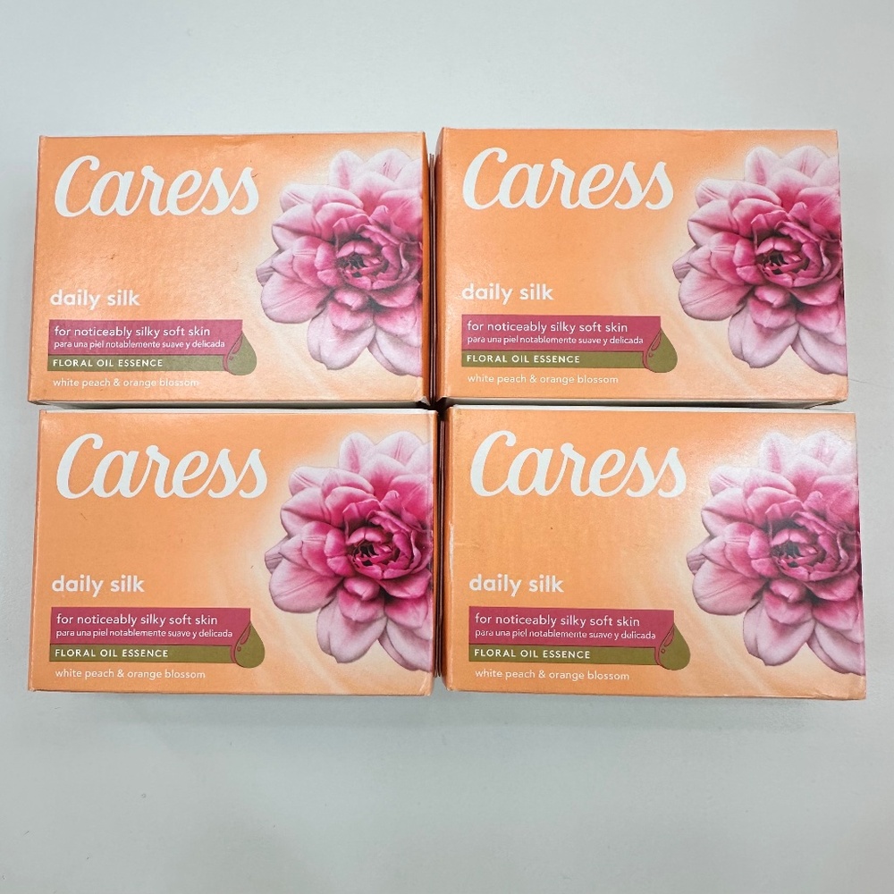 Caress Daily Silk Bar Soap White Peach and Orange Blossom (4 Bars)